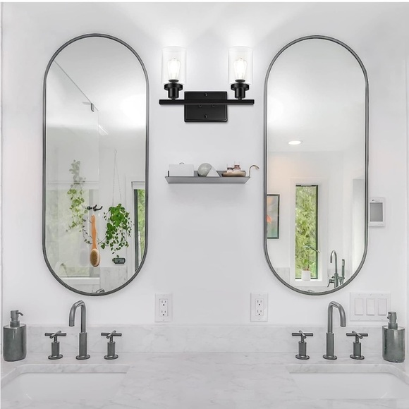 2-Light Wall Sconces, Modern Vanity Light Fixture Black Finish, Wall Light - Picture 5 of 6